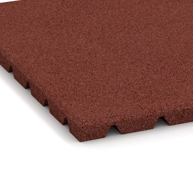 Detailaufnahme der Randausprägung von WARCO-Produkt 3966, Piastra da pavimento per cani, Format 50 × 50 × 2,5 cm, Farbe Rosso mattone.