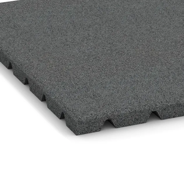 Detailaufnahme der Randausprägung von WARCO-Produkt 0535, Piastrella da terrazzo, Format 500 x 500 x 25 mm, Farbe Grigio ardesia.