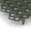 Detailaufnahme der Randausprägung von WARCO-Produkt 3634, Kunststoff-Wabengitter, Format 47,6 × 47,6 × 4 cm | 0,226 m², Farbe Mattgrün.