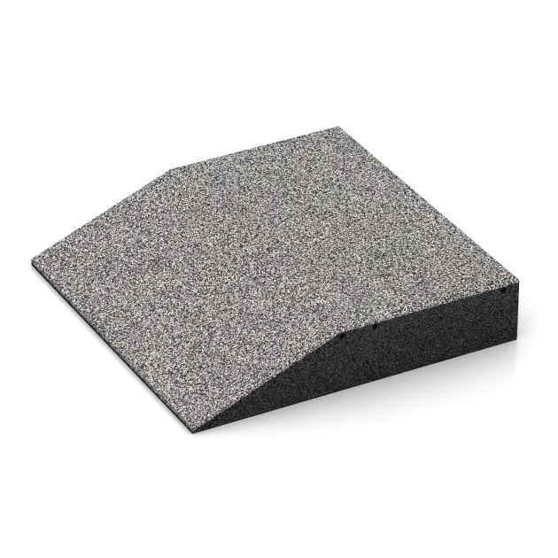 Detailaufnahme der Randausprägung von WARCO-Produkt 4505, Lastra laterale (uno lato smussato), Format 500 x 500 x 100 mm, Farbe Grigio melange.