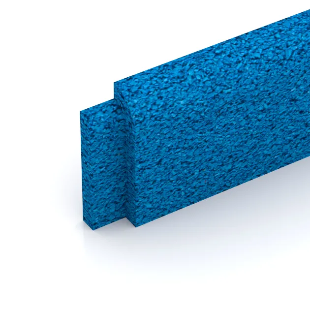 Detailaufnahme der Randausprägung von WARCO-Produkt 4290, Battiscopa, Format 750 x 80 x 20 mm, Farbe Blu cielo.