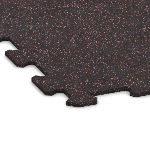 Detailaufnahme der Randausprägung von WARCO-Produkt 1033, Treppenbelag, Format 970 x 970 x 8 mm | 0,94 m, Farbe Leicht Rot Gesprenkelt.