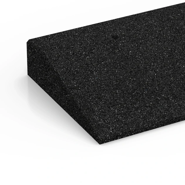 Detailaufnahme der Randausprägung von WARCO-Produkt 6600, Rampa per soglia, Format 100 × 25 cm | 1 < 7 cm, Farbe Antracite.