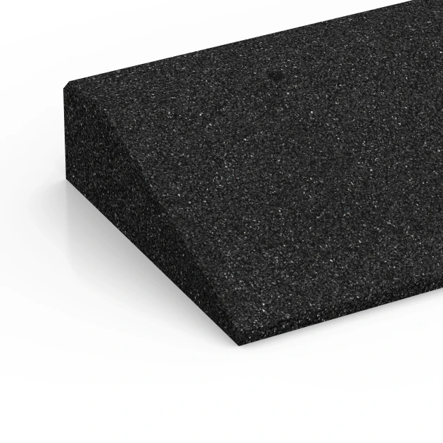 Detailaufnahme der Randausprägung von WARCO-Produkt 6601, Rampa per soglia, Format 100 × 25 cm | 1 < 8 cm, Farbe Antracite.