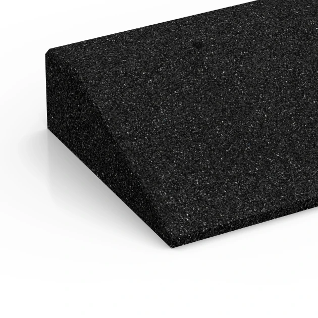 Detailaufnahme der Randausprägung von WARCO-Produkt 6602, Rampa per soglia, Format 100 × 25 cm | 1 < 9 cm, Farbe Antracite.
