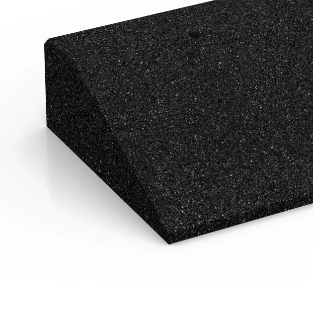 Detailaufnahme der Randausprägung von WARCO-Produkt 6603, Rampa per soglia, Format 100 × 25 cm | 1 < 10 cm, Farbe Antracite.
