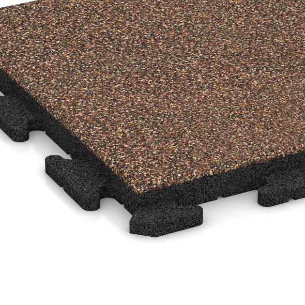 Detailaufnahme der Randausprägung von WARCO-Produkt 1295, Piastrella da terrazza Classic, Format 500 x 500 x 40 mm, Farbe Caffè latte.