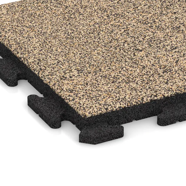 Detailaufnahme der Randausprägung von WARCO-Produkt 1347, Pavimento bordo piscina Classic, Format 500 x 500 x 40 mm, Farbe Travertino.