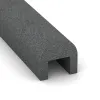 Detailaufnahme der Randausprägung von WARCO-Produkt 2583, Bordsteinkappe, Format 1000 x 100 x 100 - [50 x 50]mm, Farbe Schiefergrau.