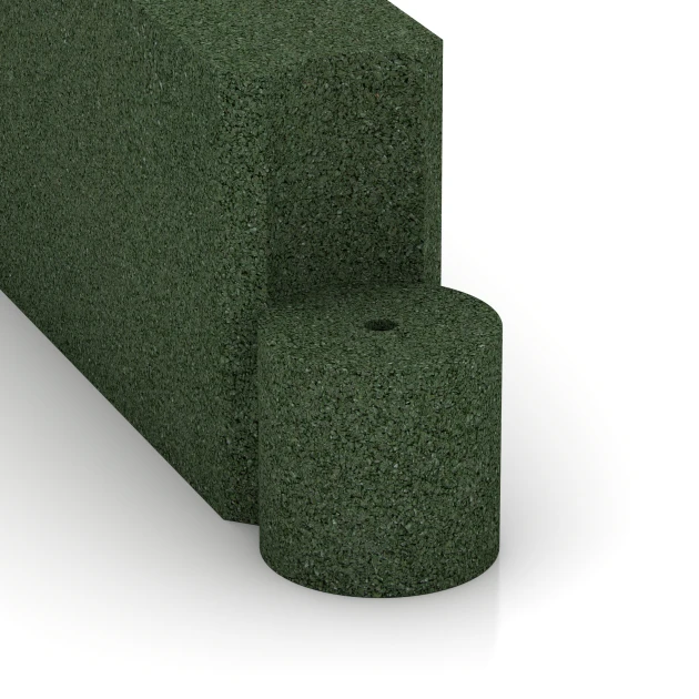 Detailaufnahme der Randausprägung von WARCO-Produkt 2576, Cordolo in gomma, Format 100 x 15 x 30 cm, Farbe Verde erba.