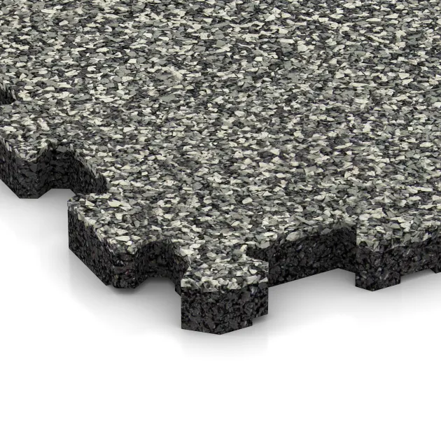 Detailaufnahme der Randausprägung von WARCO-Produkt 5737, Pavimento fieristico a incastro, Format 306 x 306 x 20 mm, Farbe Granito classico.