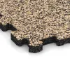 Detailaufnahme der Randausprägung von WARCO-Produkt 5740, Messeboden-Klickfliese, Format 306 x 306 x 20 mm, Farbe Travertin.