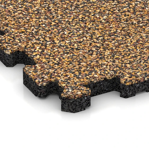 Detailaufnahme der Randausprägung von WARCO-Produkt 5435, Treppenfliese, Format 30,6 x 30,6 x 2 cm | 0,094 m², Farbe Rattan Lounge.