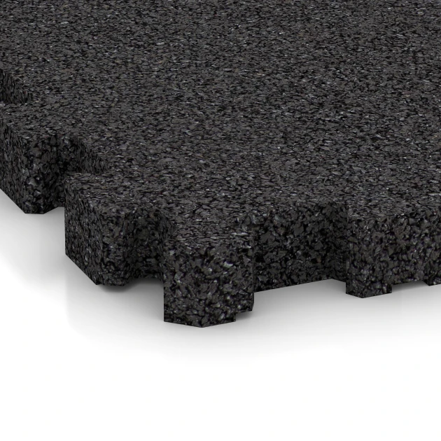 Detailaufnahme der Randausprägung von WARCO-Produkt 4282, Sportboden – fugenlos, Format 30,6 x 30,6 x 3 cm | 0,094 m², Farbe Anthrazit.