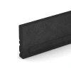 Detailaufnahme der Randausprägung von WARCO-Produkt 3784, Gummi-Tiefbord, Format 100 × 5 × 25 cm, Farbe Anthrazit.