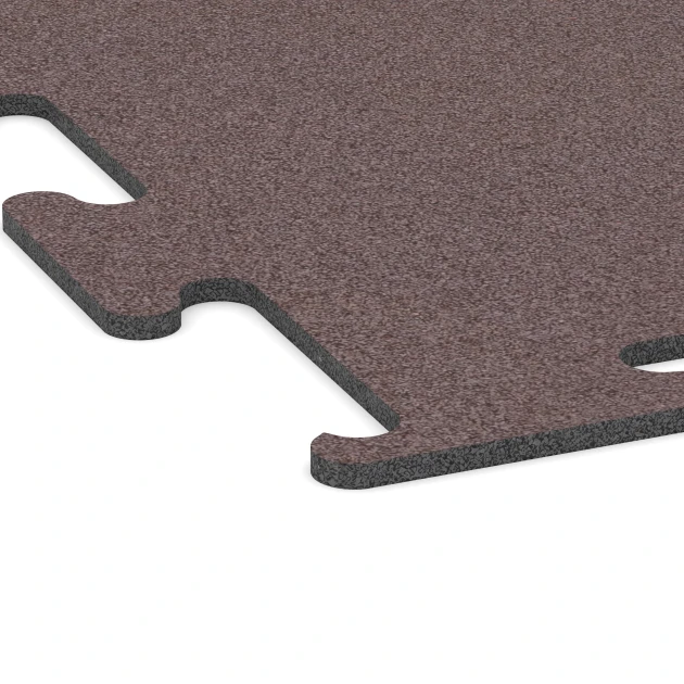 Detailaufnahme der Randausprägung von WARCO-Produkt 6145, Fitness Performance Elite Pavimento Sportivo, Format 100 x 100 x 1 cm | 1,00 m², Farbe Rosso Minerale.