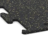 Detailaufnahme der Randausprägung von WARCO-Produkt 3756, Fitness Performance Elite Trainingsboden, Format 100 x 100 x 1,5 cm | 1,00 m², Farbe Leicht Gelb Gesprenkelt.