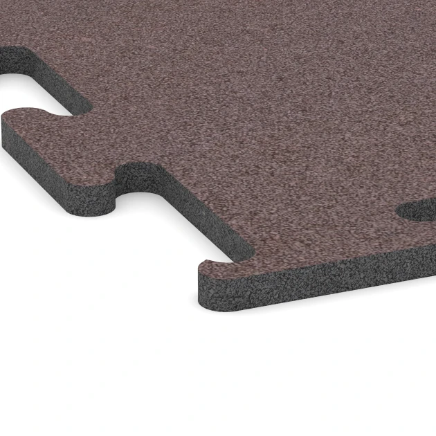 Detailaufnahme der Randausprägung von WARCO-Produkt 6149, Fitness Performance Elite Pavimento Sportivo, Format 100 x 100 x 2 cm | 1,00 m², Farbe Rosso Minerale.