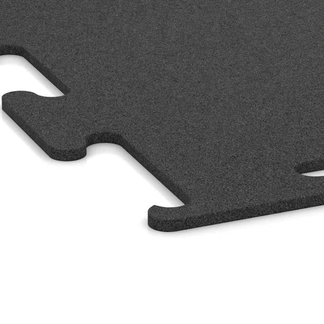 Detailaufnahme der Randausprägung von WARCO-Produkt 3749, Fitness Performance Elite Pavimento Sportivo, Format 50 x 50 x 1 cm | 0,25 m², Farbe Antracite.