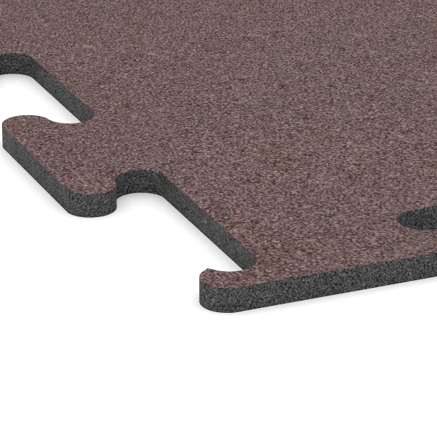 Detailaufnahme der Randausprägung von WARCO-Produkt 6153, Fitness Performance Elite Pavimento Sportivo, Format 50 x 50 x 1,5 cm | 0,25 m², Farbe Rosso Minerale.