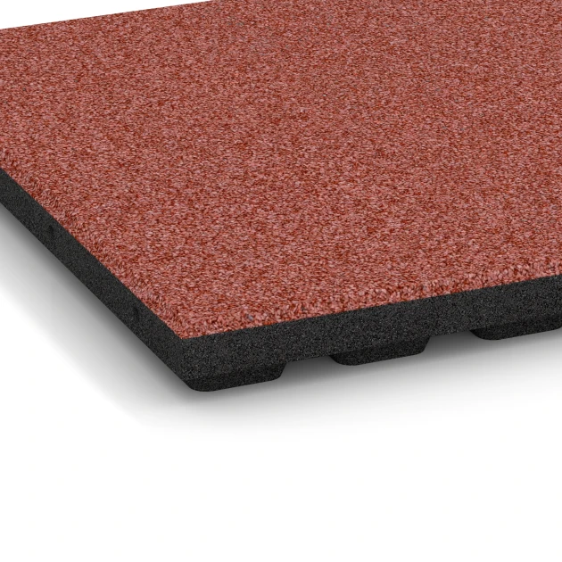 Detailaufnahme der Randausprägung von WARCO-Produkt 6373, Terrassenplatte Classic, Format 50 x 50 x 4 cm, Farbe Tomatenrot.