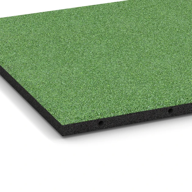 Detailaufnahme der Randausprägung von WARCO-Produkt 6129, Piastrella antitrauma 95 cm, Format 50 x 50 x 3 cm | 0,25 m², Farbe Verde tiglio.