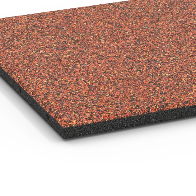 Detailaufnahme der Randausprägung von WARCO-Produkt 6417, Piastrella antitrauma – 90 cm, Format 50 x 50 x 3 cm | 0,25 m², Farbe Etna.