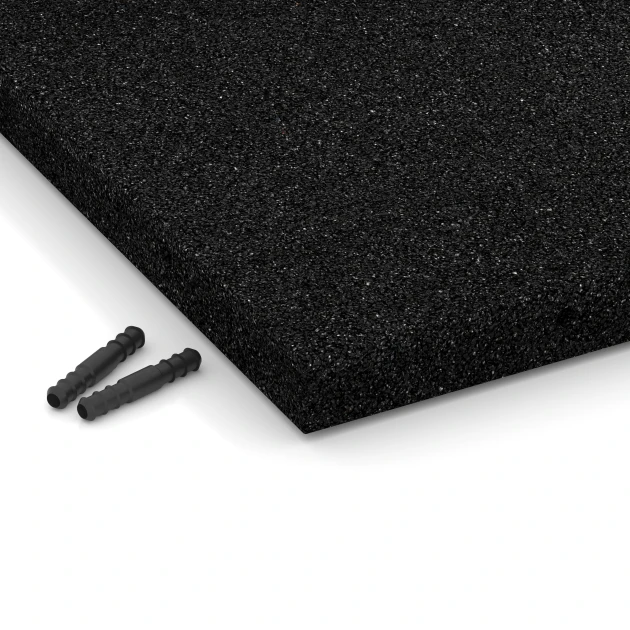 Detailaufnahme der Randausprägung von WARCO-Produkt 6253, Piastrella antitrauma – 140 cm, Format 50 x 50 x 4 cm, Farbe Antracite.