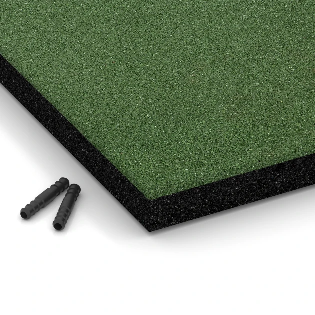 Detailaufnahme der Randausprägung von WARCO-Produkt 6261, Piastrella antitrauma – 150 cm, Format 50 x 50 x 4,5 cm, Farbe Verde erba.