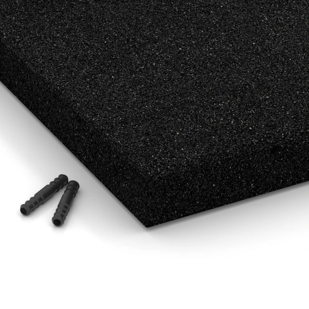 Detailaufnahme der Randausprägung von WARCO-Produkt 6265, Piastrella antitrauma – 180 cm, Format 50 x 50 x 6 cm, Farbe Antracite.