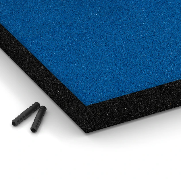 Detailaufnahme der Randausprägung von WARCO-Produkt 6268, Piastrella antitrauma – 180 cm, Format 50 x 50 x 6 cm, Farbe Azzurro cielo.