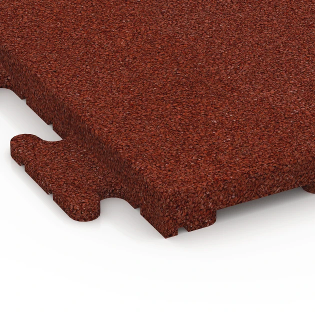 Detailaufnahme der Randausprägung von WARCO-Produkt 6976, Piastrella per pavimento fitness Classic, Format 50 x 50 x 3 cm | 0,25 m², Farbe Rosso mattone.