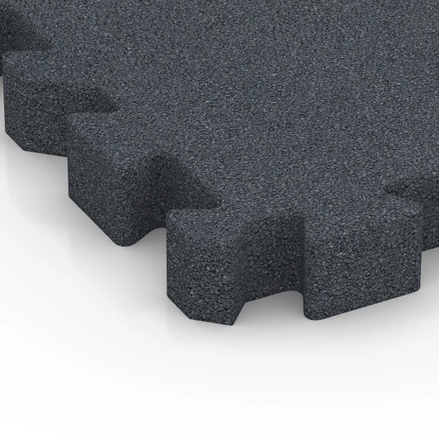 Detailaufnahme der Randausprägung von WARCO-Produkt 6319, Piastra antitrauma ad incastro puzzle, Format 50 x 50 x 6 cm | 0,25 m², Farbe Grigio ardesia.