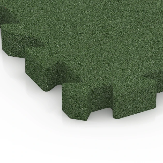 Detailaufnahme der Randausprägung von WARCO-Produkt 6307, Piastra antitrauma ad incastro puzzle, Format 50 x 50 x 5 cm | 0,25 m², Farbe Verde erba.