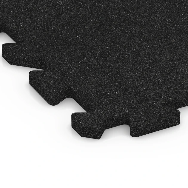 Detailaufnahme der Randausprägung von WARCO-Produkt 6312, Fallschutz-Puzzlematte, Format 50 x 50 x 2 cm | 0,25 m², Farbe Anthrazit.