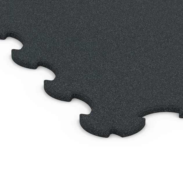 Detailaufnahme der Randausprägung von WARCO-Produkt 6376, Tappetino Protettivo Fitness, Format 102,5 x 102,5 x 1,5 cm | 1,05 m², Farbe Antracite.