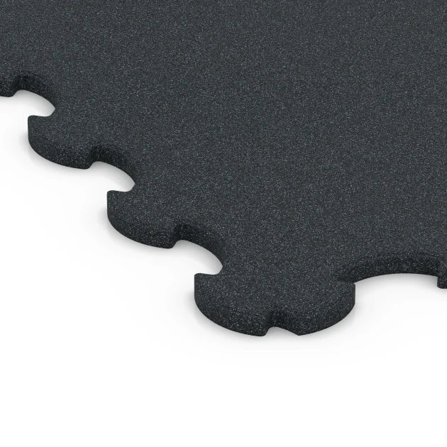 Detailaufnahme der Randausprägung von WARCO-Produkt 6377, Tappetino Protettivo Fitness, Format 102,5 x 102,5 x 2 cm | 1,05 m², Farbe Antracite.
