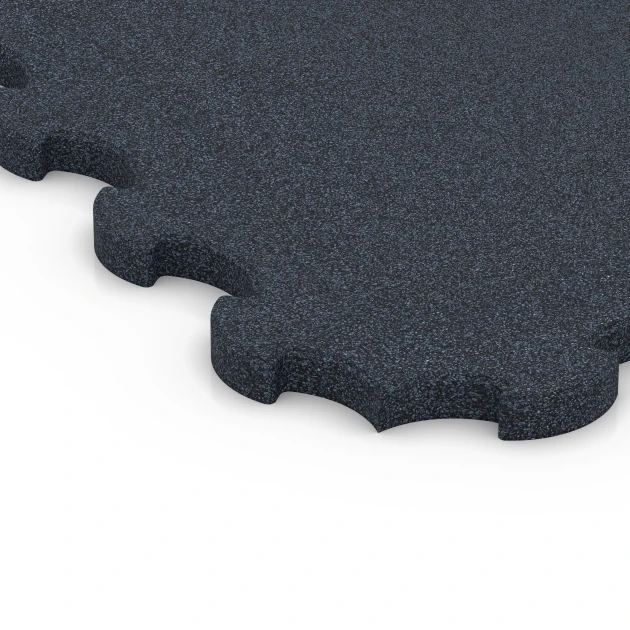 Detailaufnahme der Randausprägung von WARCO-Produkt 6391, Stallmatte Puzzle, Format 102,5 x 102,5 x 3 cm | 1,05 m², Farbe Anthrazit.