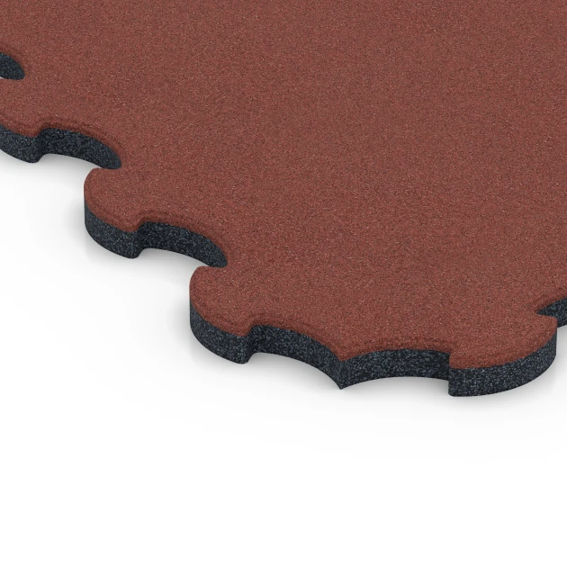 Detailaufnahme der Randausprägung von WARCO-Produkt 6392, Stallmatte Puzzle, Format 102,5 x 102,5 x 3 cm | 1,05 m², Farbe Rosso mattone.