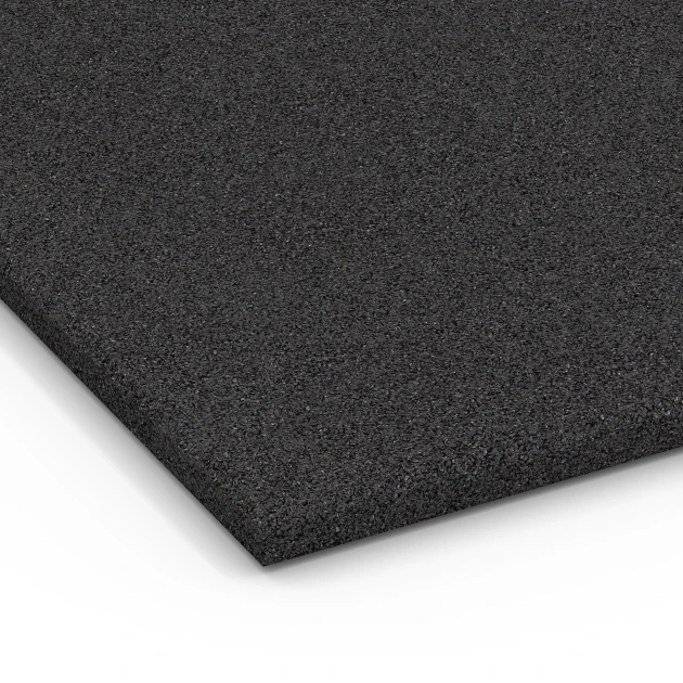 Detailaufnahme der Randausprägung von WARCO-Produkt 6379, Tappeto in gomma per box cavalli, Format 100 x 100 x 3 cm | 1,00 m², Farbe Antracite.