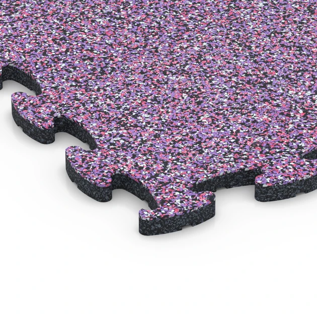 Detailaufnahme der Randausprägung von WARCO-Produkt 6756, Pavimentazione antitrauma, Format 44,6 x 44,6 x 1,8 cm, Farbe Lavanda.