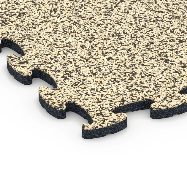 Detailaufnahme der Randausprägung von WARCO-Produkt 6793, Piastrelle balcone gomma, Format 44,6 x 44,6 x 1,8 cm, Farbe Travertino.