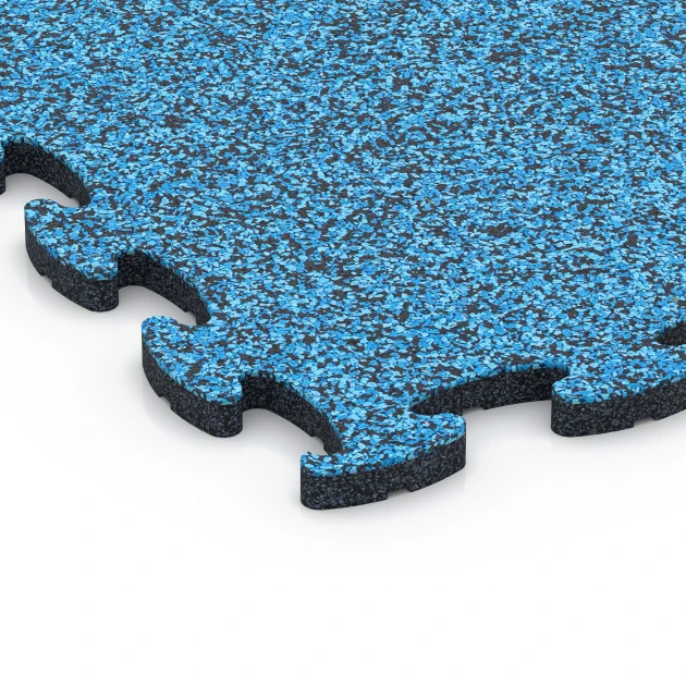 Detailaufnahme der Randausprägung von WARCO-Produkt 6830, Fitness Active pavimento, Format 44,6 x 44,6 x 1,8 cm, Farbe Atlantico.