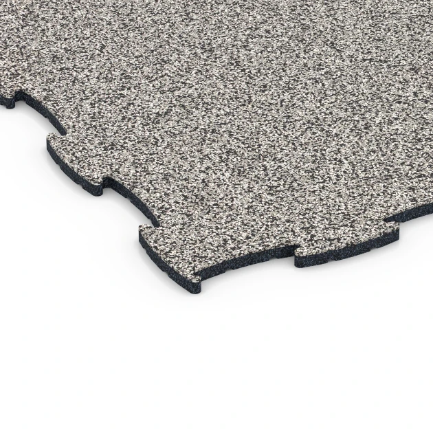 Detailaufnahme der Randausprägung von WARCO-Produkt 6833, Fitness Active Floor System, Format 97,1 x 97,1 × 1,8 cm, Farbe Grauer Granit.