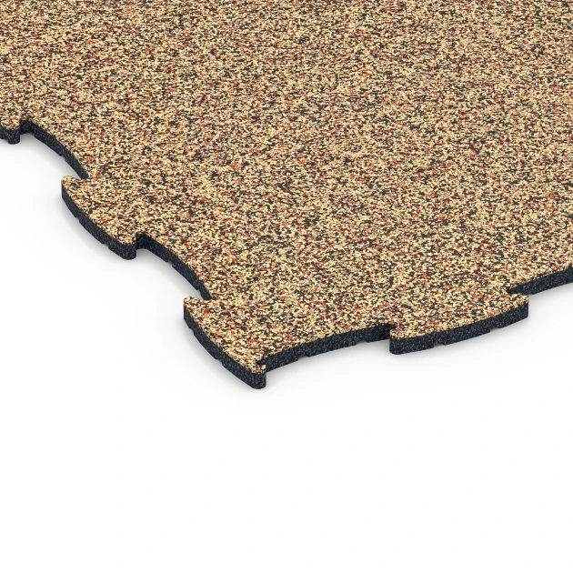 Detailaufnahme der Randausprägung von WARCO-Produkt 6835, Fitness Active pavimento, Format 97,1 x 97,1 × 1,8 cm, Farbe Terracotta.