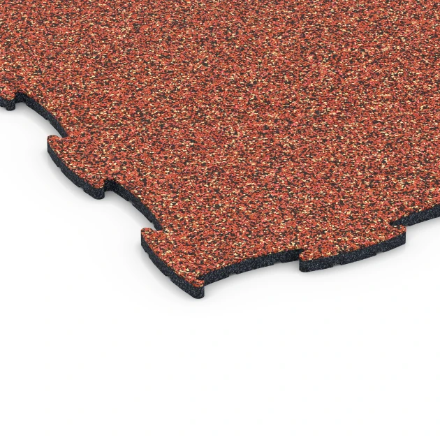 Detailaufnahme der Randausprägung von WARCO-Produkt 6836, Fitness Active Floor System, Format 97,1 x 97,1 × 1,8 cm, Farbe Feuersglut.
