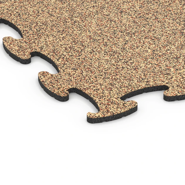 Detailaufnahme der Randausprägung von WARCO-Produkt 6871, Fitness Max Floor System, Format 98 x 98 × 1,8 cm, Farbe Terra Cotta.