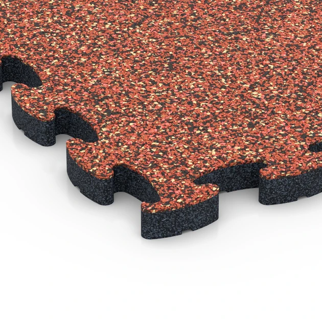 Detailaufnahme der Randausprägung von WARCO-Produkt 6944, Lastra terrazza in gomma, Format 44,6 x 44,6 × 2,8 cm, Farbe Etna.