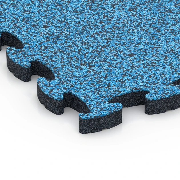 Detailaufnahme der Randausprägung von WARCO-Produkt 6956, Piastrelle sportive in gomma, Format 44,6 x 44,6 × 2,8 cm, Farbe Atlantico.