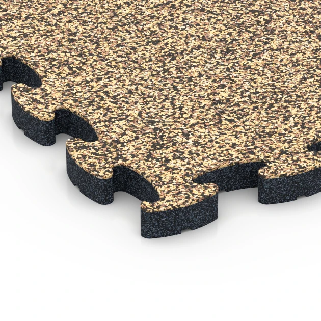 Detailaufnahme der Randausprägung von WARCO-Produkt 6849, Fitness Active Floor System, Format 44,6 x 44,6 × 2,8 cm, Farbe Rattan Lounge.